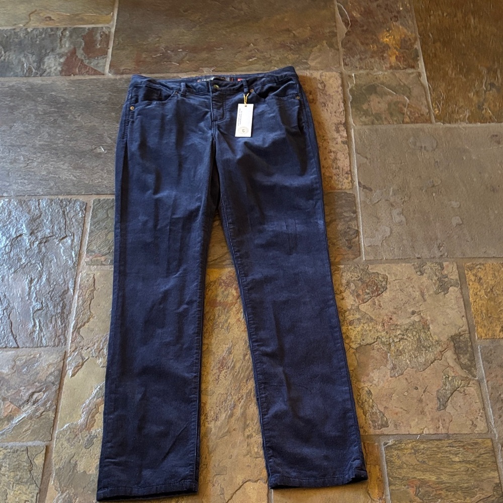 Ladies Navy Blue Corduroy Pants by Christopher Blue